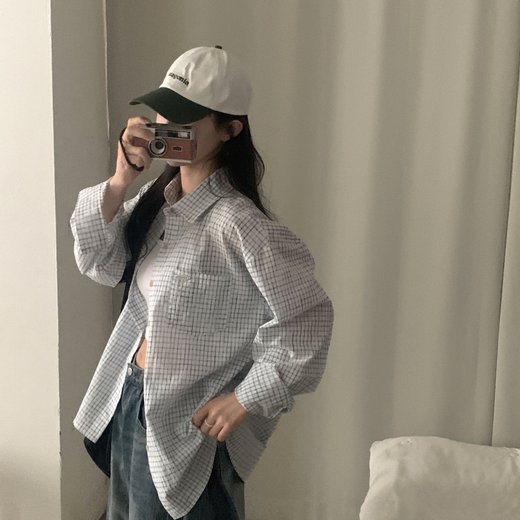 Made 포든 오버핏 체크 루즈 셔츠남방 4color 아이보리