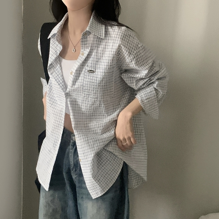 Made 포든 오버핏 체크 루즈 셔츠남방 4color 아이보리