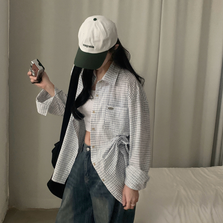 Made 포든 오버핏 체크 루즈 셔츠남방 4color 아이보리