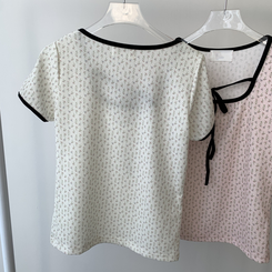 ツーピース 【SET着用可能】リボン半袖Tシャツ ティアードミニスカート
