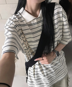 半袖Tシャツ ストライプ半袖Tシャツ IVORY