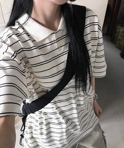 半袖Tシャツ ストライプ半袖Tシャツ IVORY