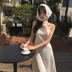 ファッション雑貨 レースフラワー三角ボンネットスカーフ IVORY