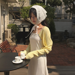 ファッション雑貨 レースフラワー三角ボンネットスカーフ IVORY
