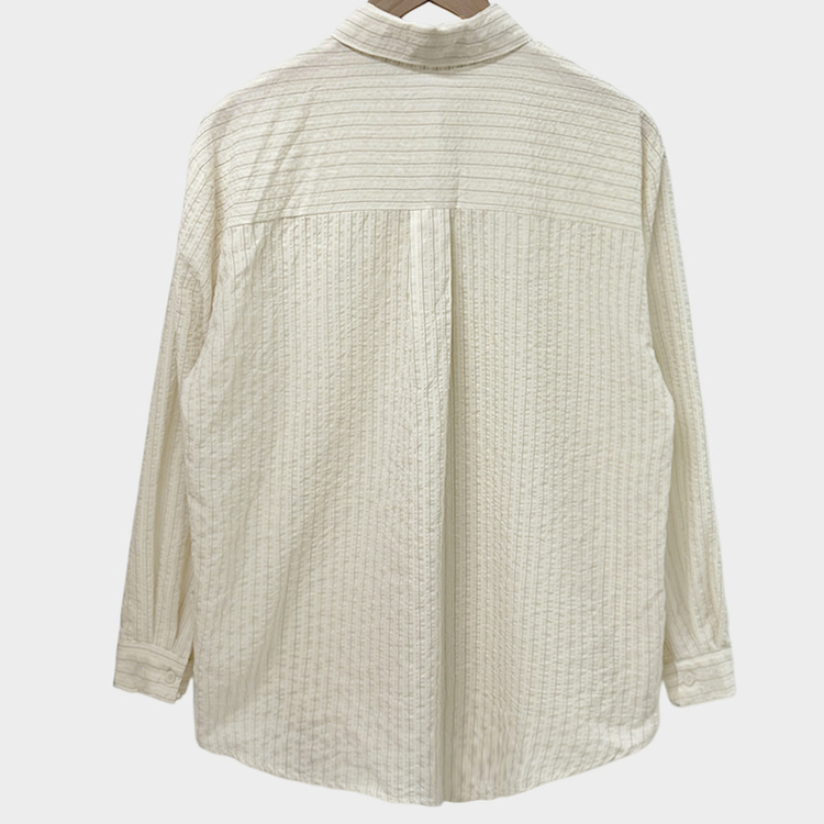 여름교복 확정피부에 달라붙지 않는 엠보싱 팬던트 스트라이프 루즈핏 셔츠 남방