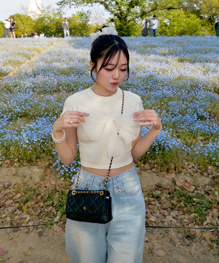 リッチレースリボンTシャツ ｜半袖Tシャツ｜韓国ファッション通販 SONA