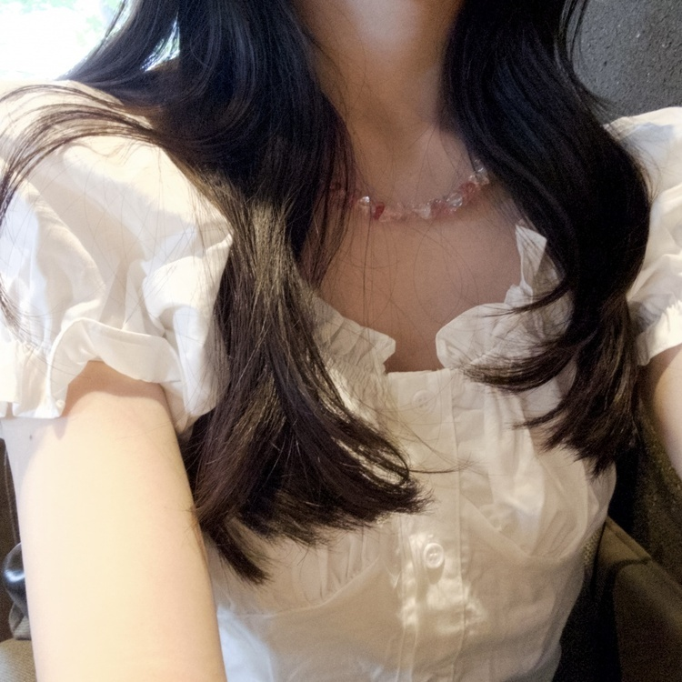 ベーシックシャーリングブラウス  IVORY