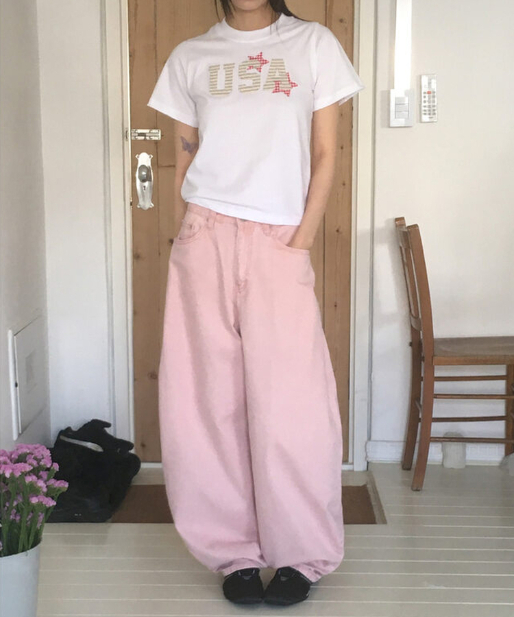 USAビンテージワッペン半袖Tシャツ WHITE