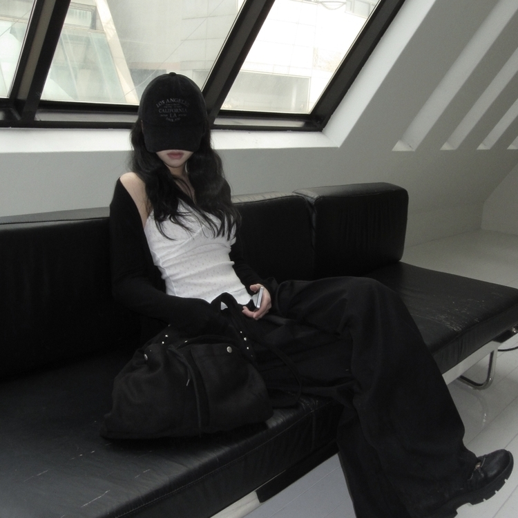 オープンショールカーディガン BLACK