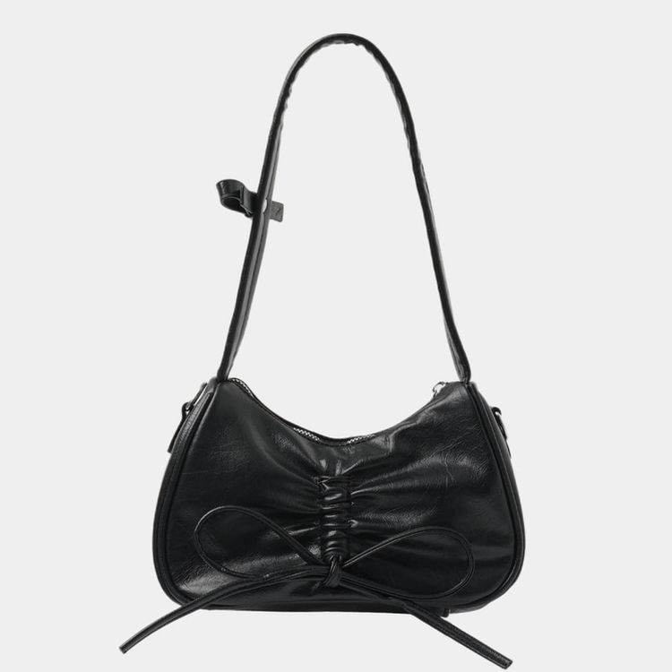 リボンミニショルダークロスバッグ BLACK