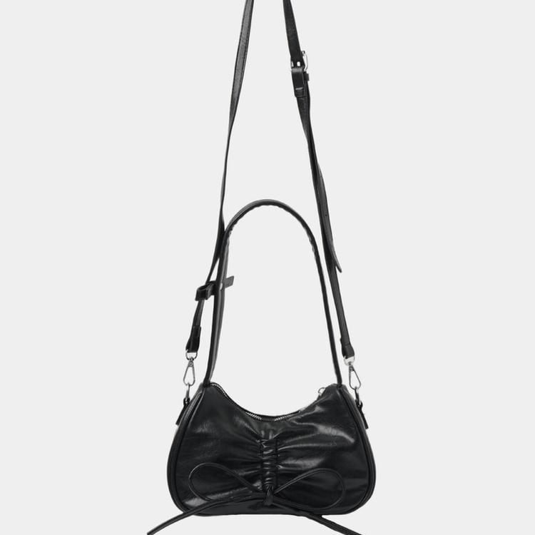 リボンミニショルダークロスバッグ BLACK