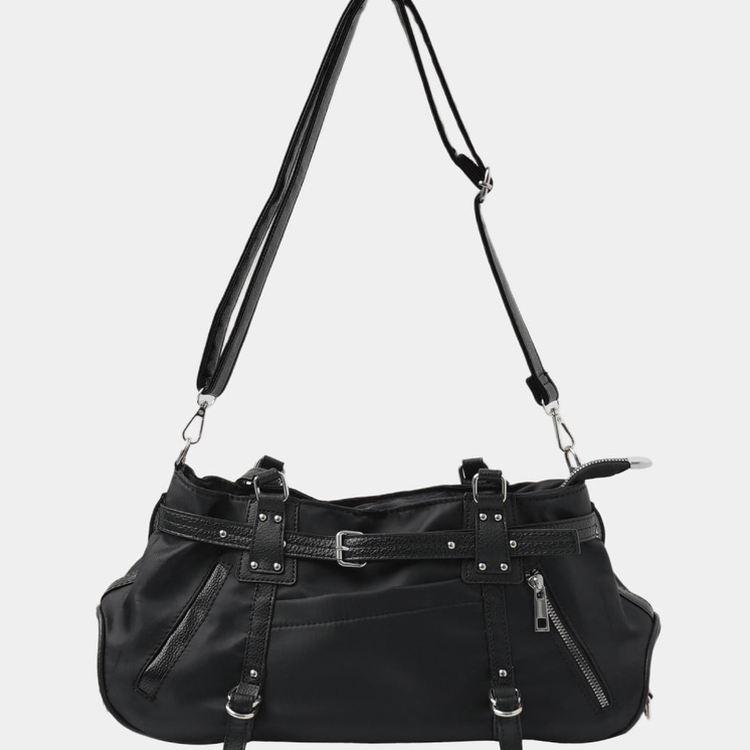 バックルショルダークロスバッグ BLACK