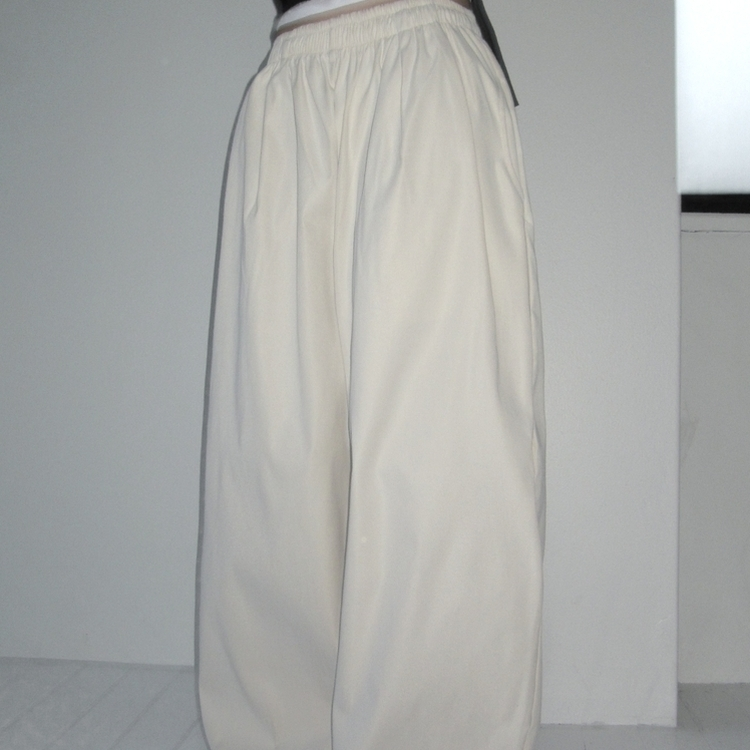 ヒップポケットピンタックワイドパンツ(6color) CREAM IVORY
