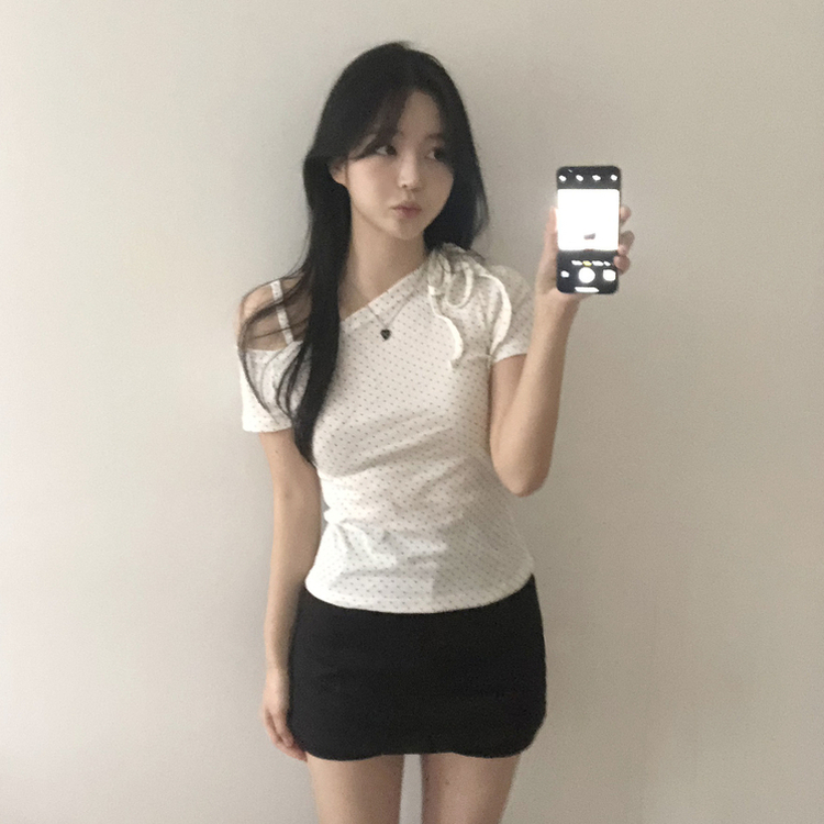 スパンミニスカートパンツ BLACK