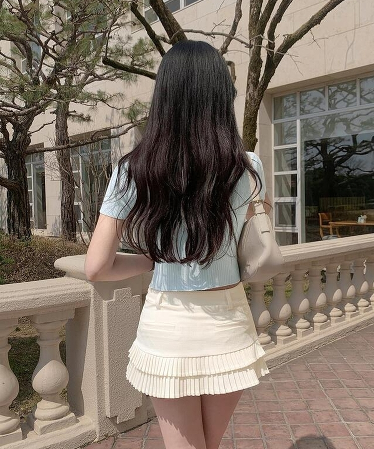 ツイードプリーツミニスカート IVORY