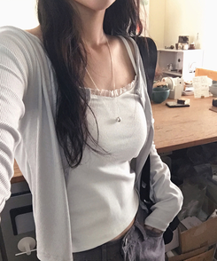 ノースリーブ レースキャミソール IVORY