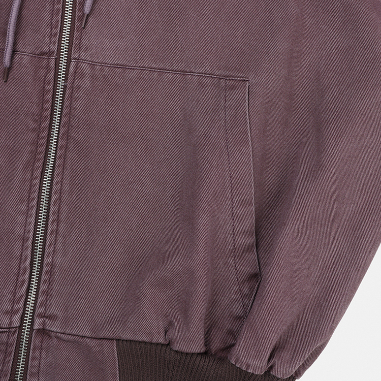 オーバーピグメントフードジップアップ