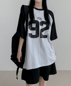 92ナンバー半袖Tシャツ WHITE MELANGE