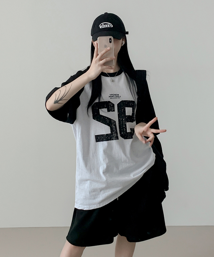 92ナンバー半袖Tシャツ WHITE MELANGE