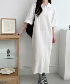ロングワンピース ワッフルロングワンピース IVORY
