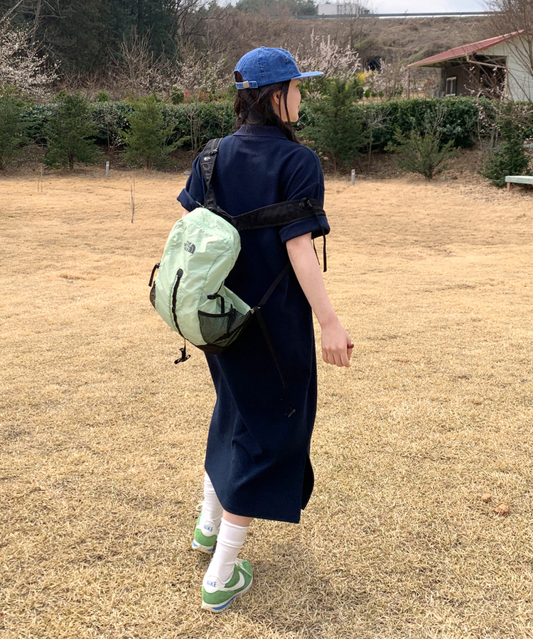 ワッフルロングワンピース NAVY