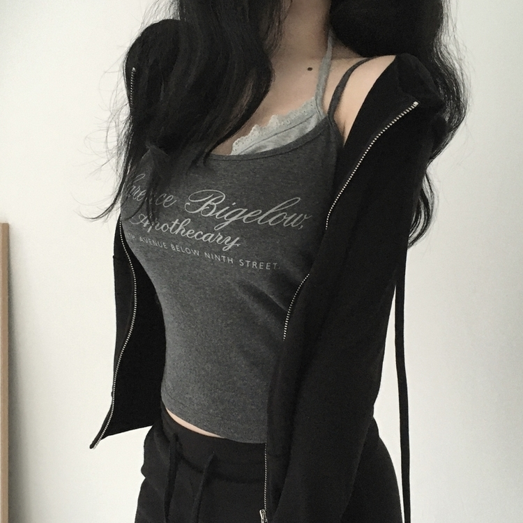 ジャンパー ベーシックスリムフードジップアップ BLACK
