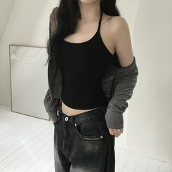 ノースリーブ ホルタースキャミソール BLACK