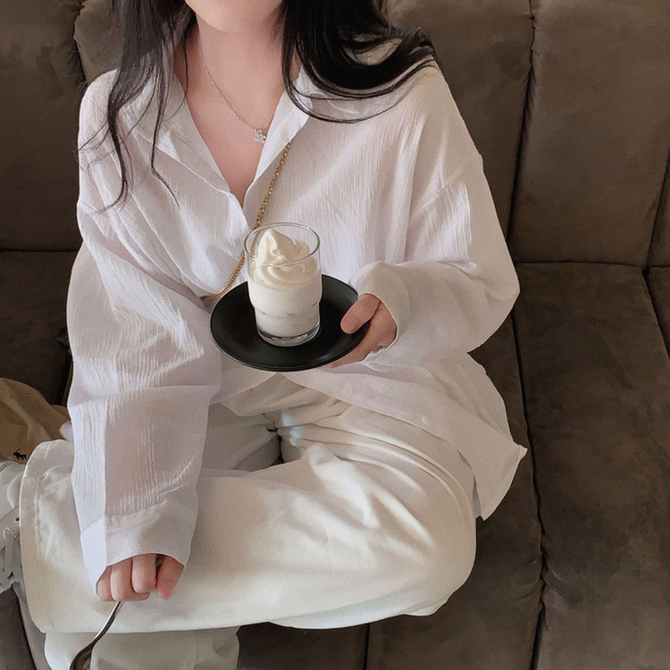 셔츠러버 인생템사란타 스트라이프 루즈핏 썸머 셔츠 남방 화이트