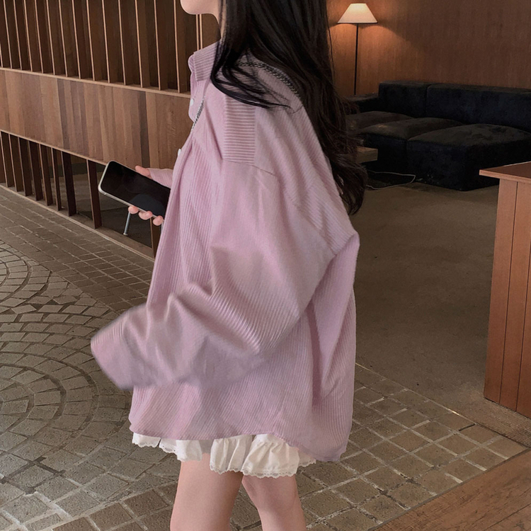 셔츠러버 인생템사란타 스트라이프 루즈핏 썸머 셔츠 남방 라벤더