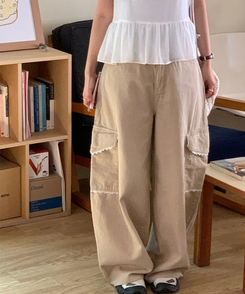 レースカーゴパンツ BEIGE