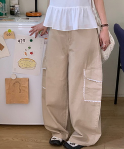 レースカーゴパンツ BEIGE