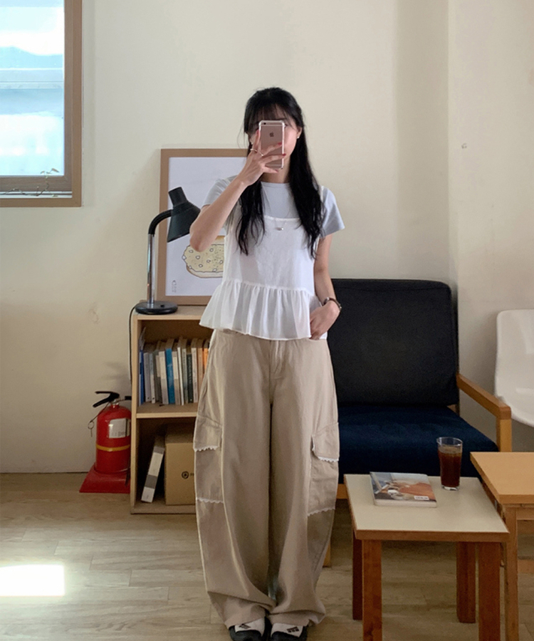 レースカーゴパンツ BEIGE