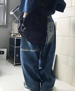 ワイド スリットバルーンパンツ BLUE