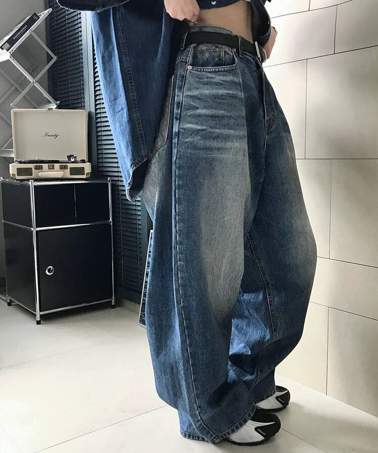 スリットバルーンパンツ BLUE