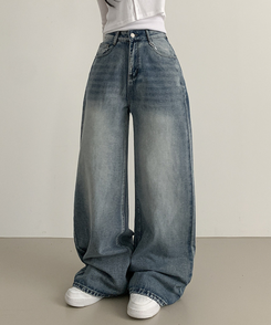 ワイド ウォッシングデニムロングワイドパンツ LIGHT DENIM
