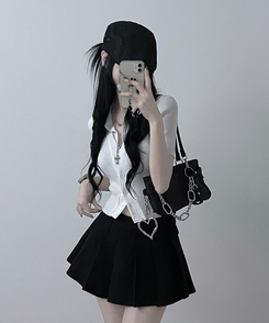 半袖Tシャツ シャツレイヤードニットカーディガン WHITE