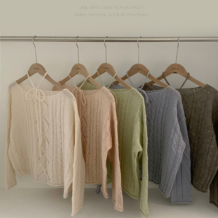 베비 펀칭 보트넥 루즈핏 니트