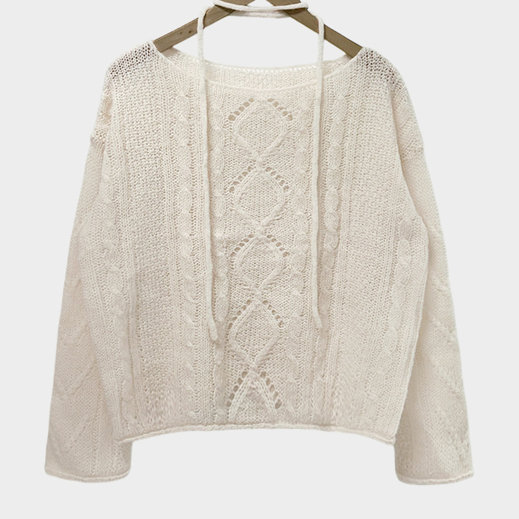 베비 펀칭 보트넥 루즈핏 니트