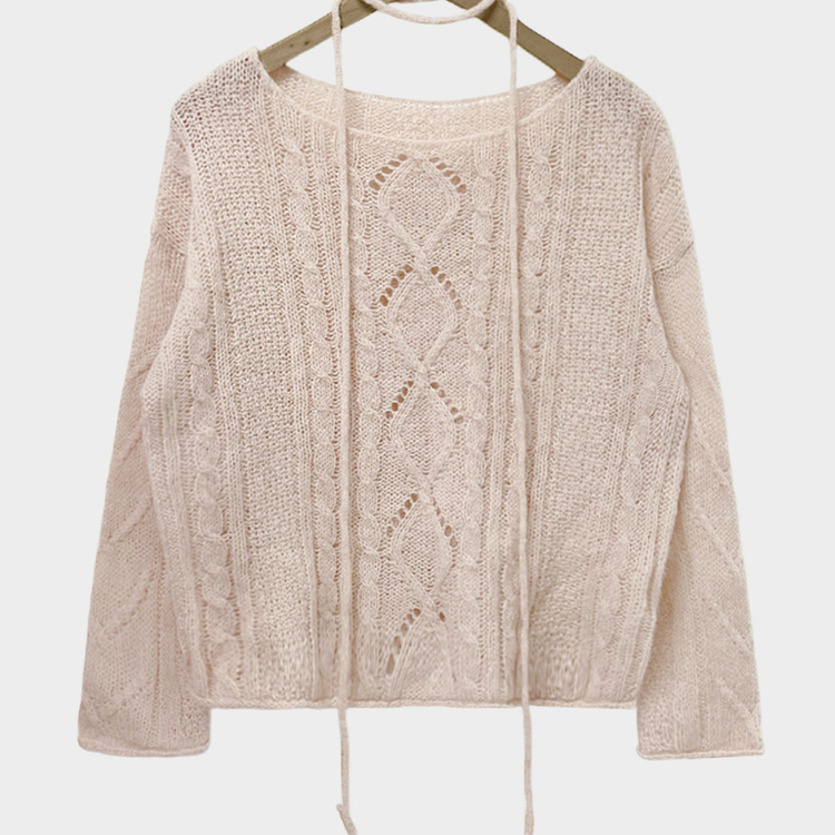 베비 펀칭 보트넥 루즈핏 니트