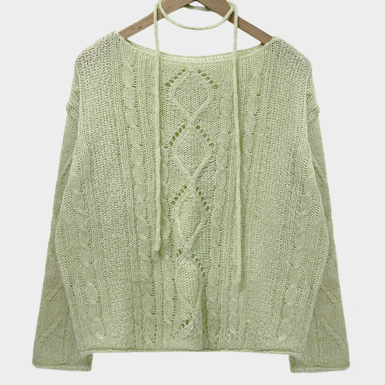 베비 펀칭 보트넥 루즈핏 니트