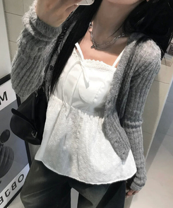 カーディガン ブリーズスリムニットカーディガン GREY