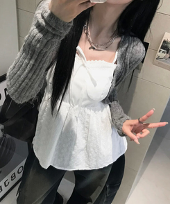 カーディガン ブリーズスリムニットカーディガン GREY
