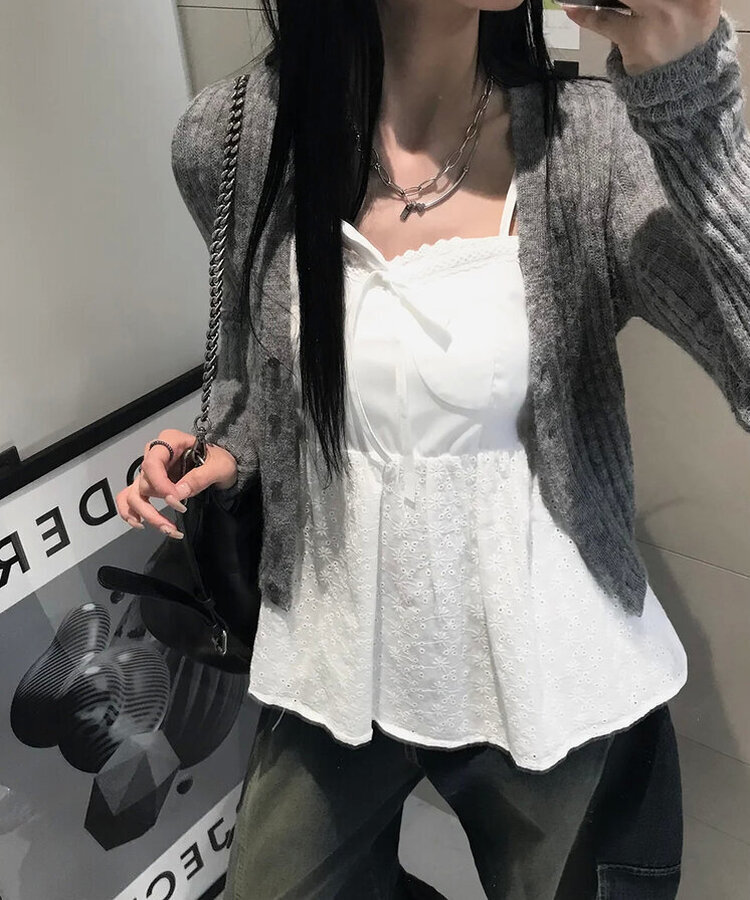 ブリーズスリムニットカーディガン GREY
