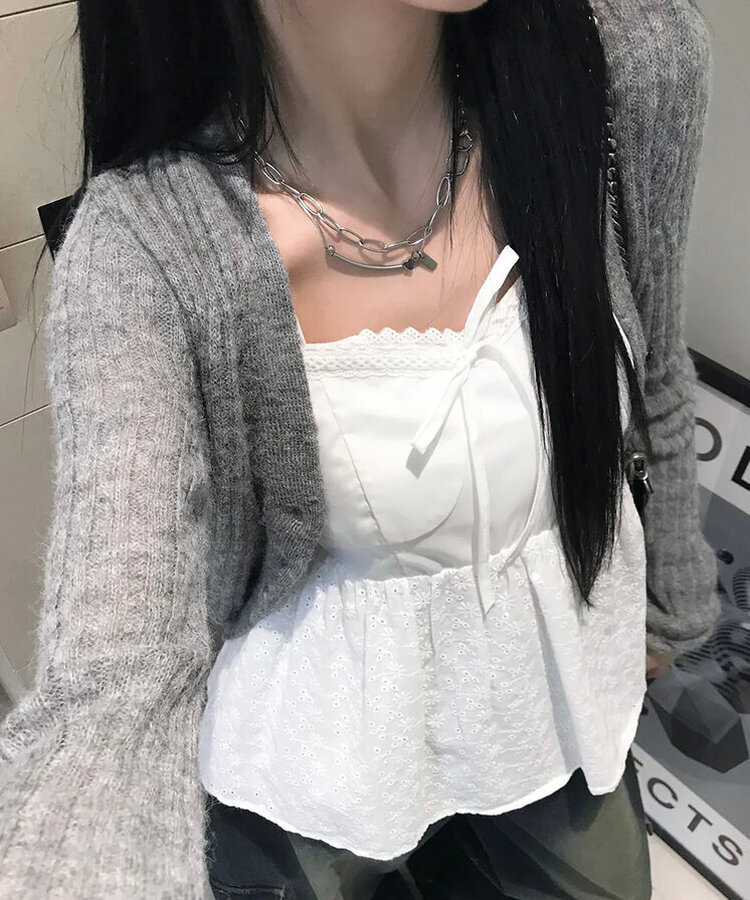 ブリーズスリムニットカーディガン GREY