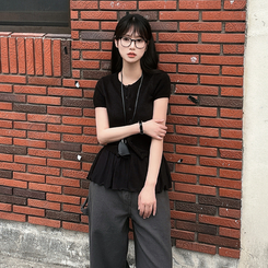 カーディガン パフラウンドカーディガン(5color) BLACK
