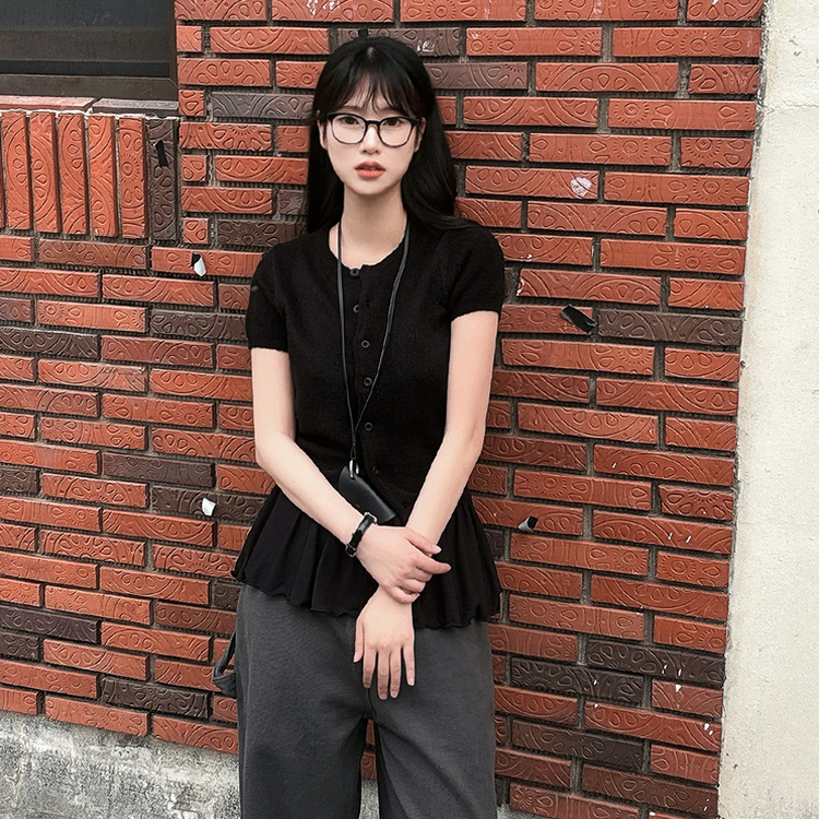 パフラウンドカーディガン(5color) BLACK