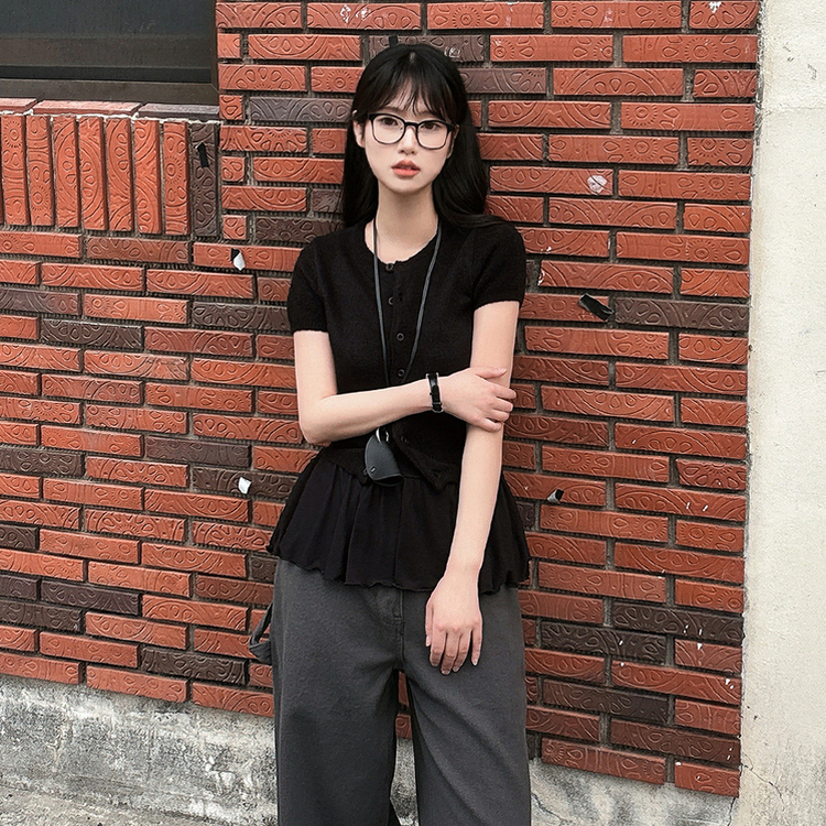 パフラウンドカーディガン(5color) BLACK