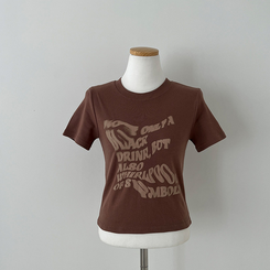 半袖Tシャツ レタリングクロップ半袖Tシャツ(5color)