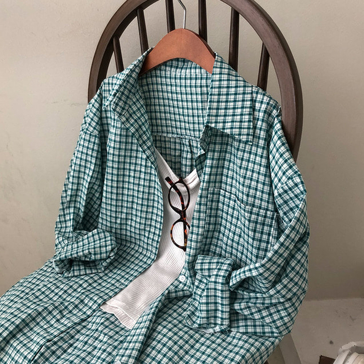 마인파밍 루즈핏 체크 셔츠