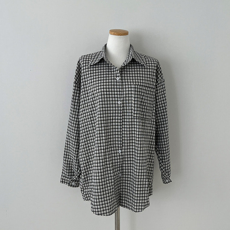 마인파밍 루즈핏 체크 셔츠